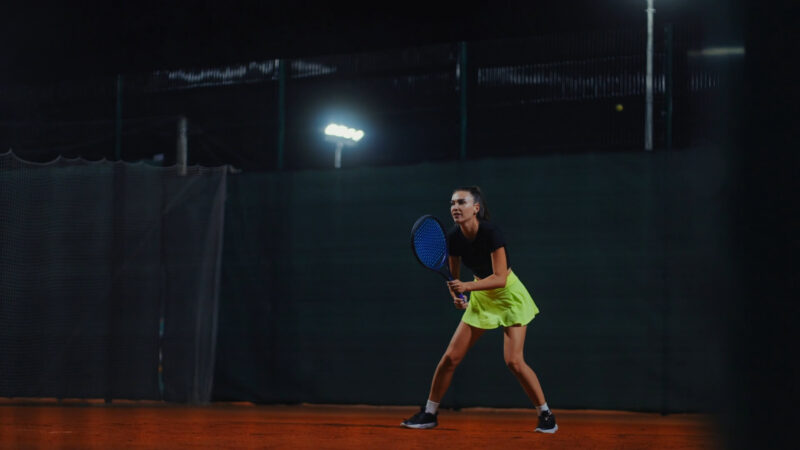 Woman Athlete Playing Tennis