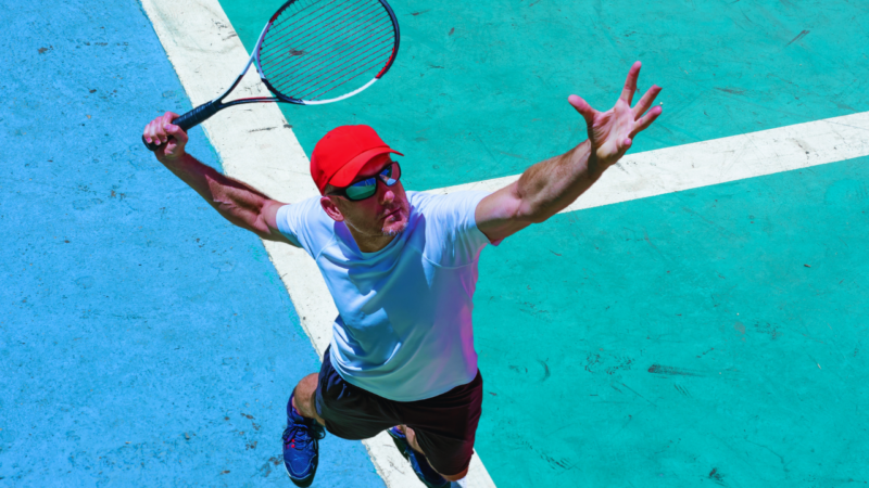 man playing tennis